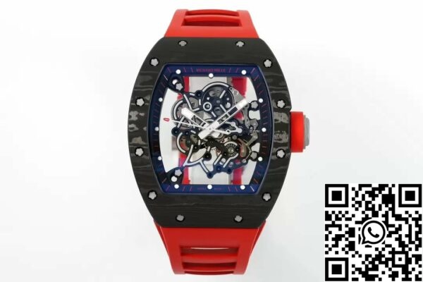 z5568793647718 e6877b1aac1822d42d12ed98b5ff9184 RICHARD MILLE RM055 ZF 2024 1:1 Best Edition Ohišje iz ogljikovih vlaken Rdeč trak
