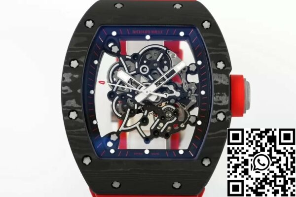 z5568793731132 8ea2ff6281d7774d786ed3a1ef5bbefc RICHARD MILLE RM055 ZF 2024 1:1 Best Edition Ohišje iz ogljikovih vlaken Rdeč trak