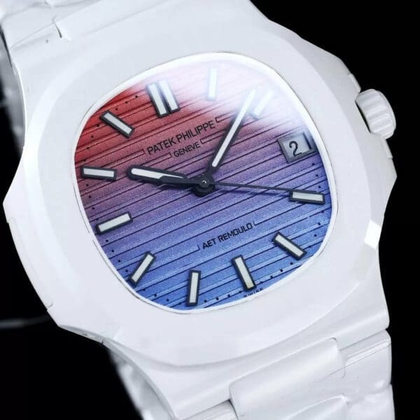 z5569292617463 5e567750611bb518b747869e5221eab5 [AET modificato] Patek Philippe Nautilus 5711 Quadrante in ceramica gradiente tramonto 1:1 Best Edition