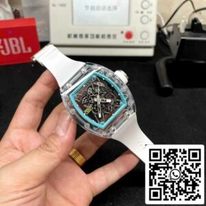 Richard Mille RM35-01 Sonic Factory 1:1 Best Edition корпус Saphire белый резиновый ремешок
