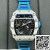 Richard Mille RM35-01 Sonic Factory 1:1 Best Edition White Carbon NTPT Blue Rubber Strap