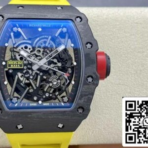 Richard Mille RM035-02 T+ Factory 1:1 Best Edition Carbon Fiber Case Yellow Rubber Strap ao chép)
