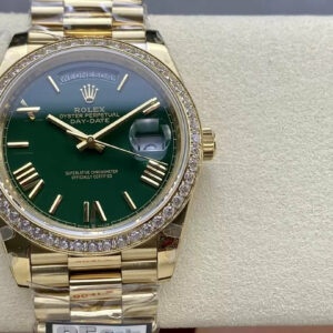 Rolex Day Date  M228238 V5 40mm  QF Factory 1:1 Best Edition Green Dial Bezel Stone