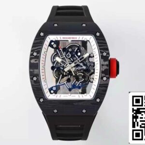RICHARD MILLE RM055 ZF 2024 1:1 ベスト・エディション カーボンファイバー製ケース レッドノブ ブラックストラップ