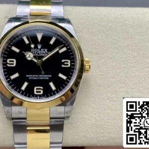 Rolex Explorer M124273-0001 36MM 1:1 Best Edition VS Factory Μαύρο καντράν από χάλυβα και χρυσό