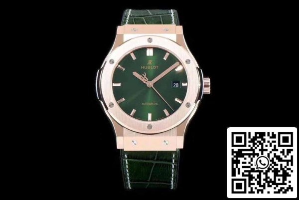 z5748997744775 678c3ac50d451eb2a38bf019fefd5bf5 Hublot 클래식 퓨전 542.OX.8980.LR 1:1 베스트 에디션 JJ 팩토리 그린 다이얼 로즈 골드
