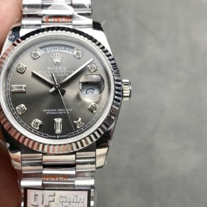 Rolex Day Date 128236 QF Factory 1:1 Super Clone Grey Diamond dial 36mm