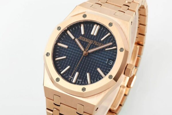 3084 0 1 Audemars Piguet Royal Oak 15510ST iz tovarne IPF 1:1 Super Clone Blue Dial Rose Gold