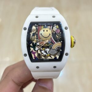 Richard Mille RM88 Smiley V2 Ceramic Case 1:1 Best Clone White Rubber Strap