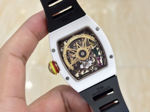 i1733765102 1852 2 1 Richard Mille RM88 Smiley V2 Ceramic Case 1:1 Best Clone Black Rubber Strap