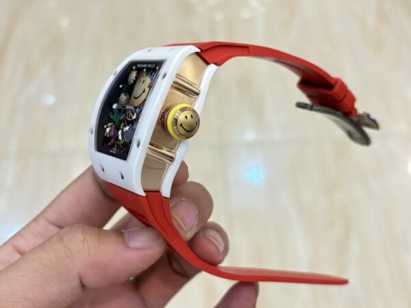 i1733765132 227 1 1 Richard Mille RM88 Smiley V2 Ceramic Case 1:1 Best Clone Red Rubber Strap