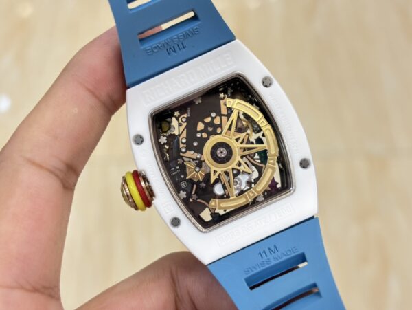 i1733765181 7542 5 1 Richard Mille RM88 Smiley V2 Ceramic Case 1:1 Best Clone Blue Rubber Strap