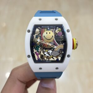 Richard Mille RM88 Smiley V2 Ceramic Case 1:1 Best Clone Blue Rubber Strap