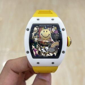 Richard Mille RM88 Smiley V2 Ceramic Case 1:1 Best Clone Yellow Rubber Strap
