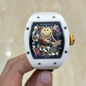 Richard Mille RM88 Smiley V2 Ceramic Case 1:1 Best Clone White Velcro Strap
