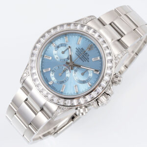 Rolex Daytona Rainbow Ice Blue Dial 40mm 1:1 Best Clone EF Factory Rubber Strap SS
