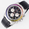 Rolex Daytona Rainbow Black Dial 40mm 1:1 Best Clone EF Factory Silver Stainless Steel