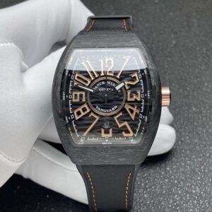 Franck Muller Vanguard V45 Carbon Fiber 1:1 Best Clone Black Strap