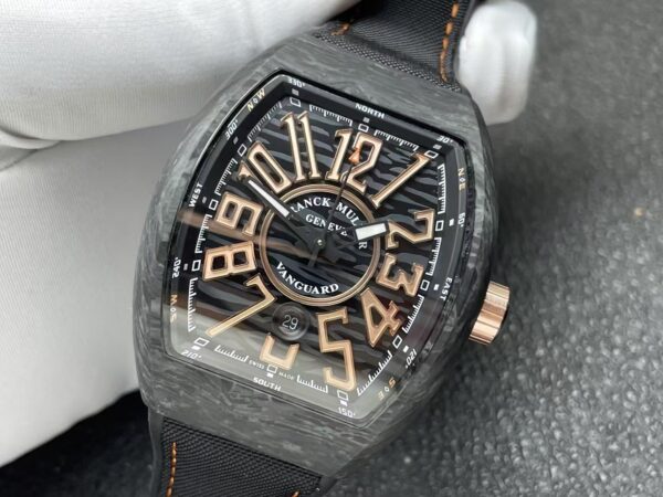 Franck Muller Vanguard V45 Carbon Fiber 1:1 Best Clone Black Strap