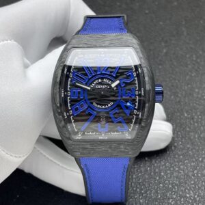 Franck Muller Vanguard V45 Carbon Fiber 1:1 Best Clone Blue Strap