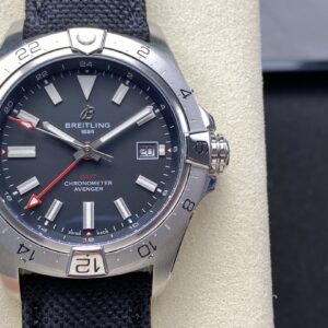 Breitling Avenger Automatic GMT 44 BLS Factory 1:1 Best Clone Grey Dial Red Pointer