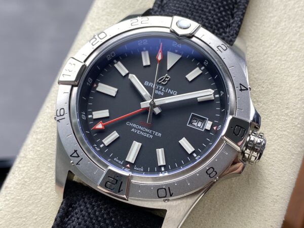 Breitling Avenger Automatic GMT 44 BLS Factory 1:1 Best Clone Grey Dial Red Pointer