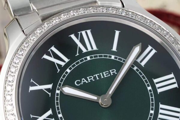 Cartier Ronde Must De Cartier 36mm Custom Diamond 1:1 Best Clone AF Factory Green Dial